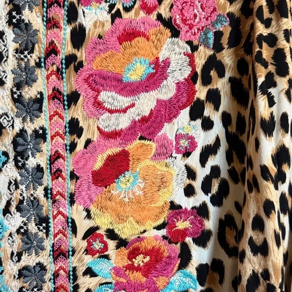 Savanna Jane Multicolor Embroidered Leopard Blouse - Picture 2 of 8
